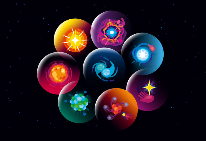 Illustration of the origin of elements 
