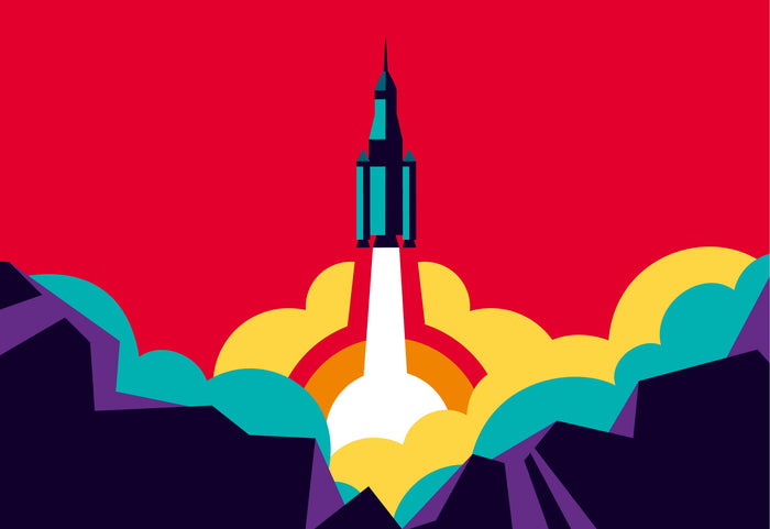Illustration of a rocket launch