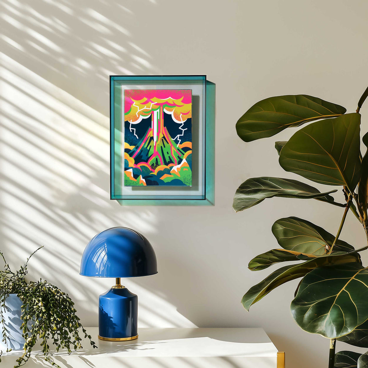 Volcanic Frame Active Volcano: Framed Art Print – the kurzgesagt shop