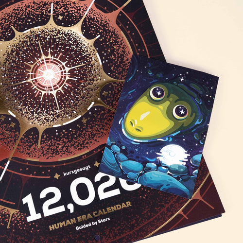 12,026 Human Era Calendar and complementary postcard of Lurchie