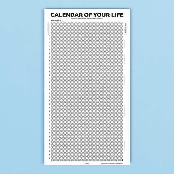 Calendar of Your Life Infographic Poster (B&W) – the kurzgesagt shop calendar-of-your-life-infographic-poster-b-w-the-kurzgesagt-shop
